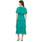 Plus Size SLNY Solid Short Sleeve Tier Beaded Trim Midi Dress - image 2
