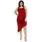 Juniors Plus Jump Sleeveless Satin Asymmetrical Dress - image 1