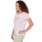 Petite Hearts of Palm Bloom Service Tropical Stripe Blouse - image 4
