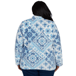 Plus Size Alfred Dunner Classics Medallion Zip Front Jacket