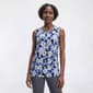 Womens Kasper Sleeveless Pleated Neck Floral Blouse - image 1