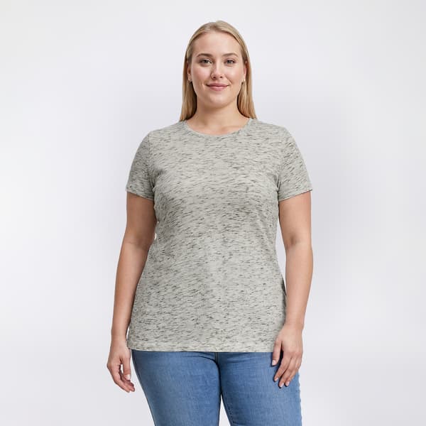 Plus Size Architect(R) Short Sleeve Crew Neck Marled Tee - image 