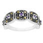 Marsala Genuine Marcasite Amethyst Cubic Zirconia Square Ring - image 1