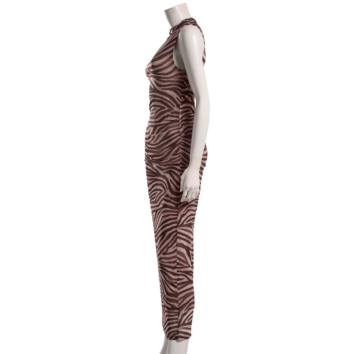 Juniors Madden Girl Zebra Mesh Funnel Neck Maxi Dress
