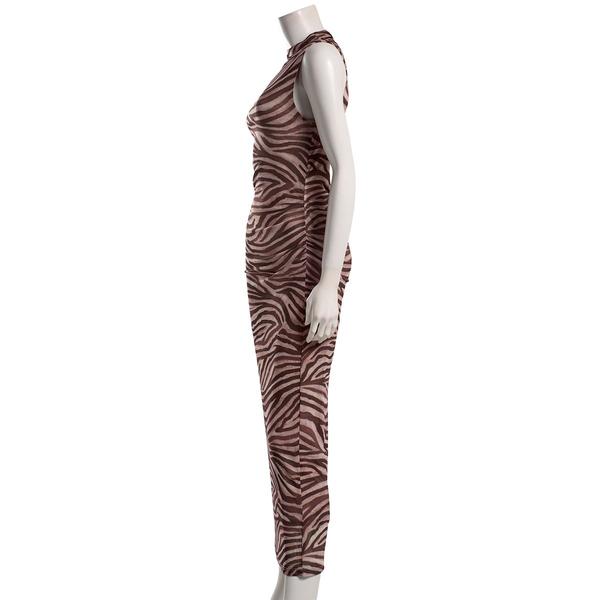Juniors Madden Girl Zebra Mesh Funnel Neck Maxi Dress