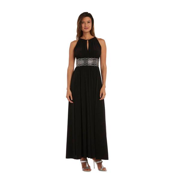 Petite R&M Richards Sleeveless Rhinestone Evening Gown - image 