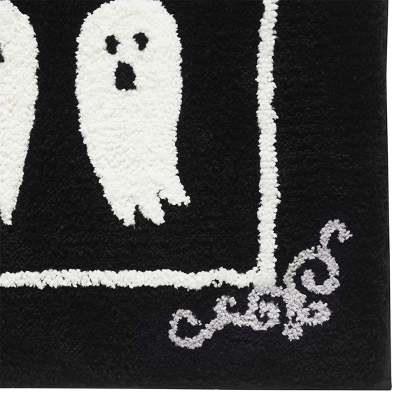 Hallmark Black/White Boozy Halloween Microfiber Bath Rug