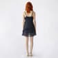Juniors Pink Rose Dot Print Chiffon Ruffle Trim Skater Dress - image 3