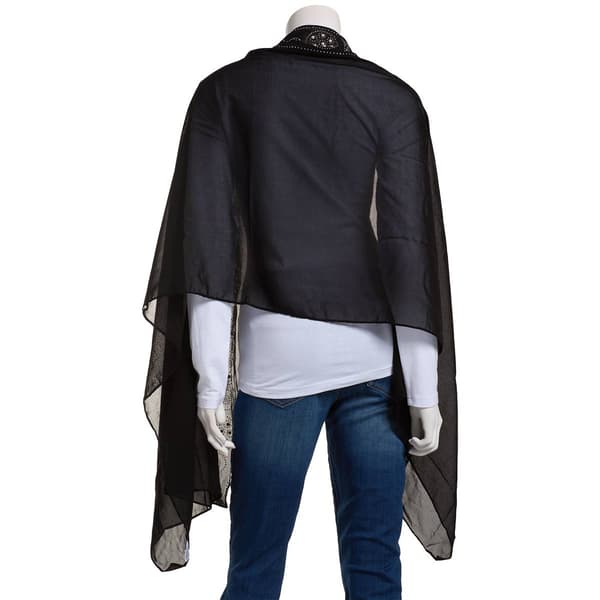 Womens Jessica McClintock Pearl Pattern Trim Shawl