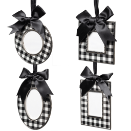 Northlight 4ct. Plaid Photo Frame Christmas Ornaments with Bows