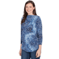Petite Ruby Rd. Indigo Go Tie Dye Scroll Hacci Blouse - image 3