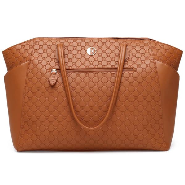 ELLE Compass Vegan Leather Monogram Weekender Tote Bag