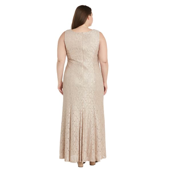 Plus Size R&M Richards Sheer Jacket with Lace Evening Gown