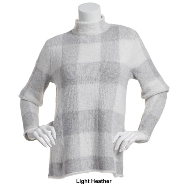 Petite Chloe & Jasmine Long Sleeve Eyelash Plaid Pullover