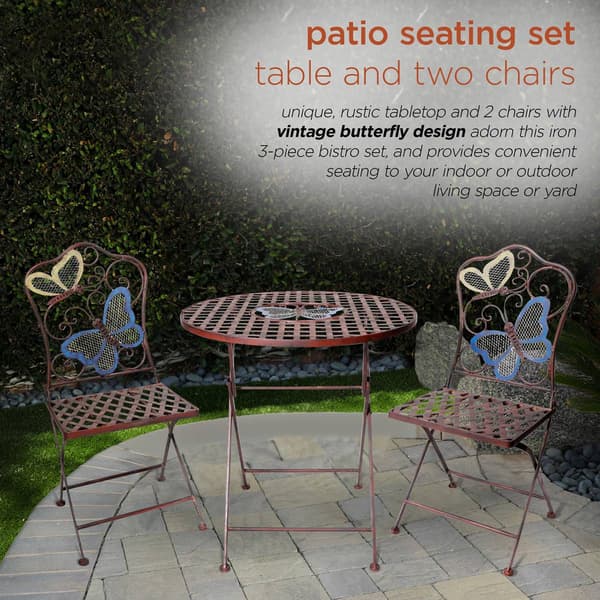 Alpine 3-Piece Rustic Butterfly Bistro Set