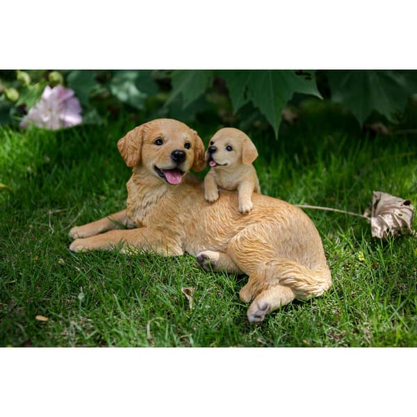 Hi-Line Gift Mother & Baby Golden Retriever Garden Statue