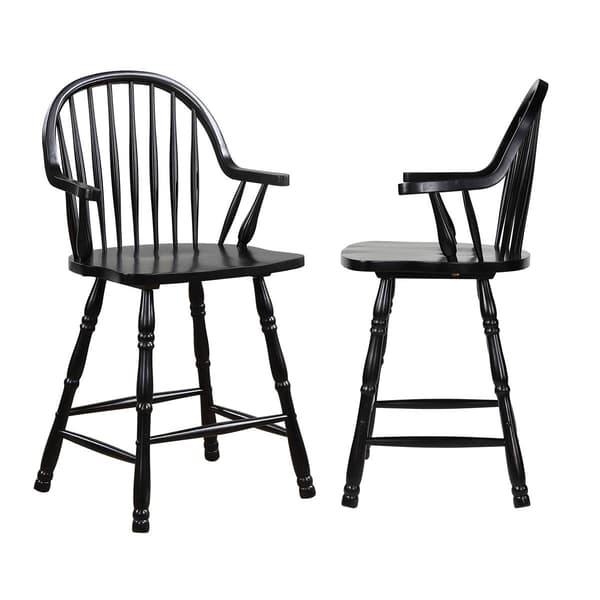 Besthom Black Cherry Selections High Back Bar Stools - Set of 2