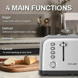 Ramjoy 4-Slice Stainless Steel Toaster