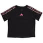 Girls (7-16) adidas(R) Short Sleeve Leopard 3 Stripe Raglan Tee - image 1