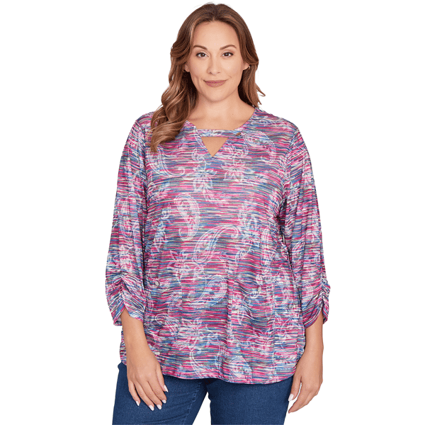 Women''s Ruby Rd. Nouveau Chic Textured Paisley Slub Top - image 