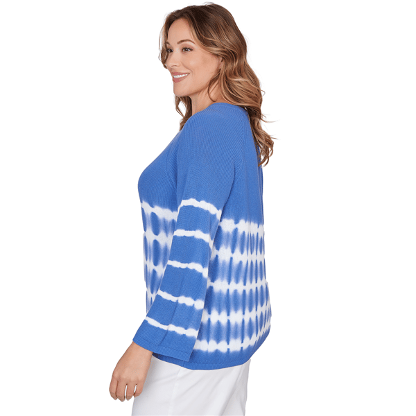Plus Size Ruby Rd. Set Sail Long Sleeve Tie Dye Raglan Sweater