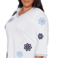 Plus Size Alfred Dunner Port Side Floral Embroidery Blouse - image 5