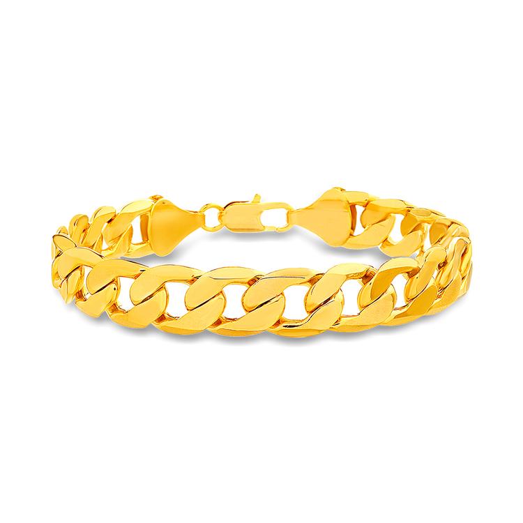 Mens Creed Brass Polished 12mm Curb Chain 8.5in. Bracelet