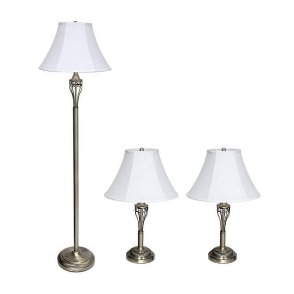 Lalia Home Perennial Roma Classic 3pc. Metal Lamp Set