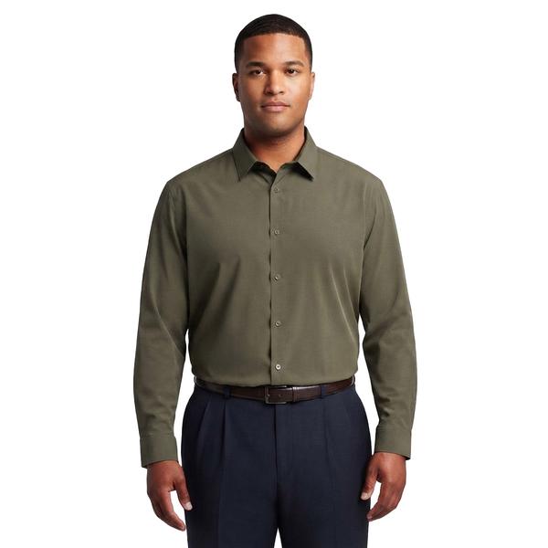 Mens Big & Tall Christian Aujard Fit Stretch Dress Shirt - Olive - image 