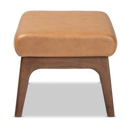 Baxton Studio Bianca Tan Faux Leather Effect Ottoman