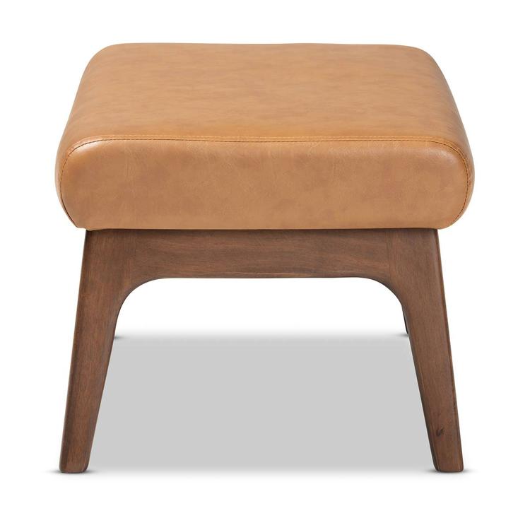 Baxton Studio Bianca Tan Faux Leather Effect Ottoman