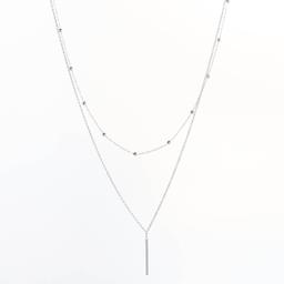 Design Collection Silver Plated 18in. Necklace with Bar Pendant