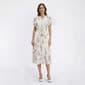 Womens Luxology Flutter Sleeve Floral Tier Midi Dress - image 1