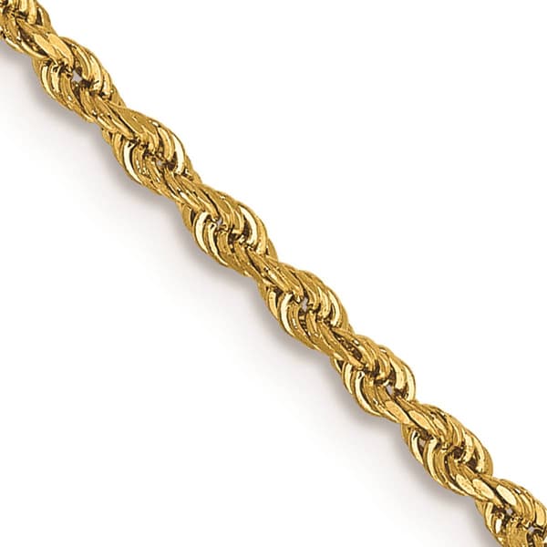 Unisex Gold Classics(tm) 1.50mm. 14k Diamond Cut Rope Chain Necklace - image 