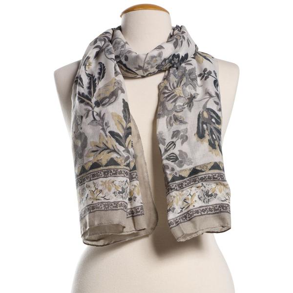 Womens Renshun Floral Oblong Scarf - White - image 