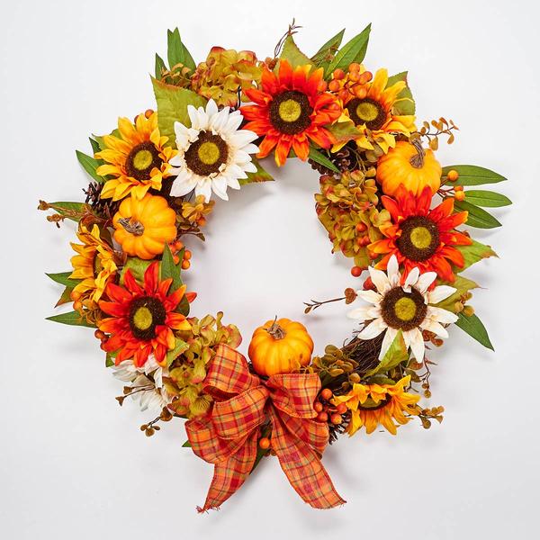 Sunflower Pumpkin Wreath - image 