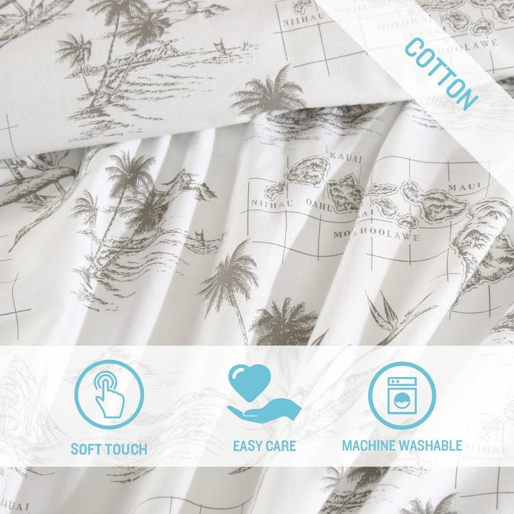 Tommy Bahama Vintage Map 200TC 4pc. Cotton Percale Sheet Set