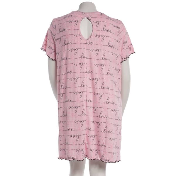 Plus Size Charmour Short Sleeve Love Script Nightshirts
