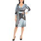 Womens NY Collection Tie Front Abstract Wrap Dress - image 1