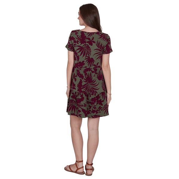 Womens Ruby Rd. Sedona Escape Tropical Tiered Shift Dress