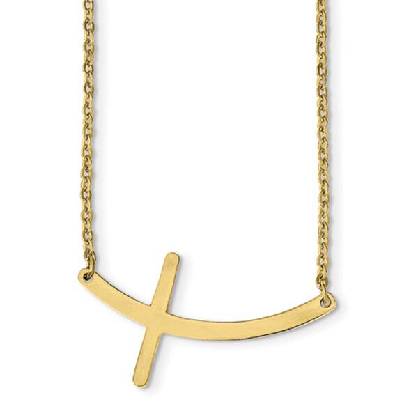 Gold Classics&#40;tm&#41; Gold Plated Sideways Cross Necklace - image 