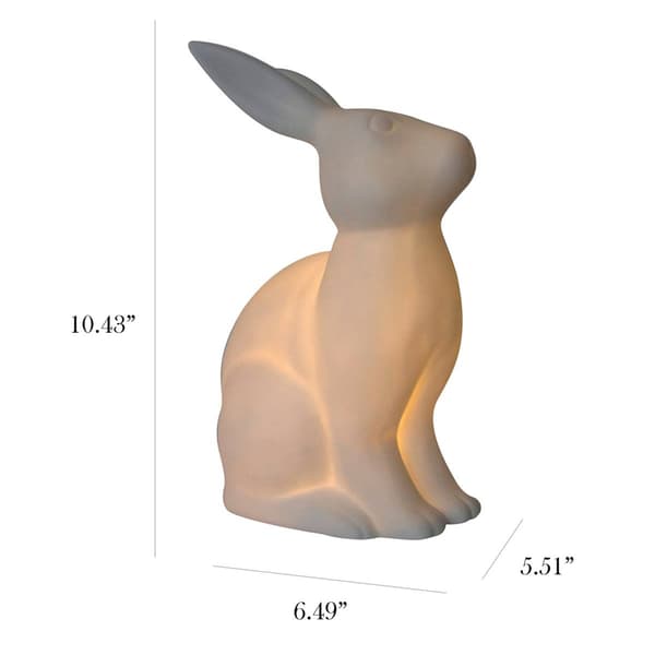 Simple Designs Porcelain Rabbit Shaped Animal Light Table Lamp