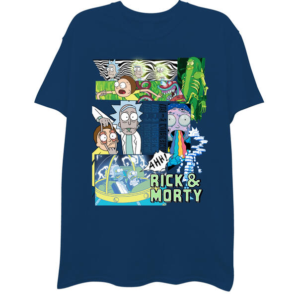 Young Mens Rick &amp; Morty Collage Short Sleeve Graphic Tee - image 