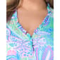 Plus Size Beach House Estate Mosaic Ruffle Tankini Swim Top - image 3