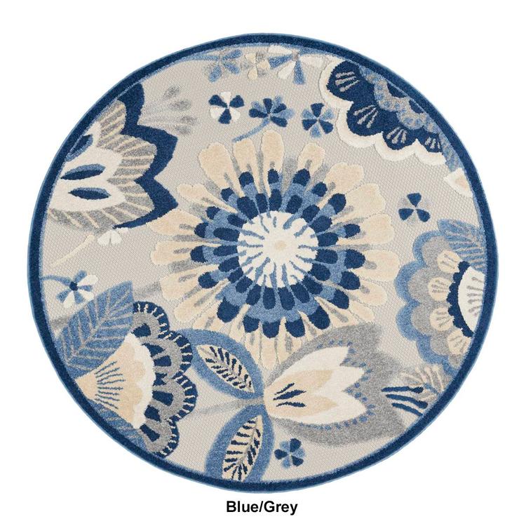 Nourison Aloha Floral Contemporary Round Rug