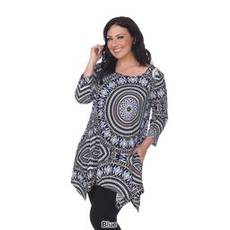 Plus Size White Mark Scoop Neck Maji Tunic