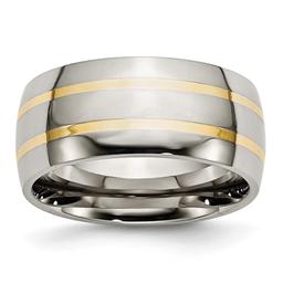 Mens Endless Affection(tm) 14kt. Yellow Inlay 10mm Wedding Band