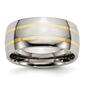Mens Endless Affection&#40;tm&#41; 14kt. Yellow Inlay 10mm Wedding Band - image 1