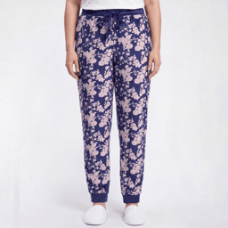 Plus Size Goodnight Kiss Floral Silky Velour Pajama Pants
