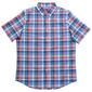 Mens Chaps Short Sleeve Plaid Button Down Shirt - Faded Rose - image 2